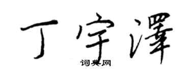 王正良丁宇澤行書個性簽名怎么寫
