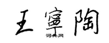 王正良王寧陶行書個性簽名怎么寫