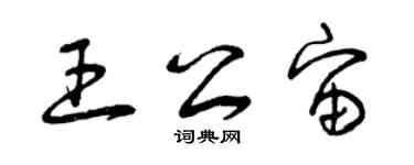曾慶福王公宙草書個性簽名怎么寫