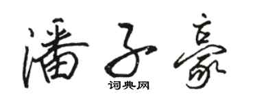 駱恆光潘子豪行書個性簽名怎么寫