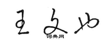 駱恆光王文也草書個性簽名怎么寫