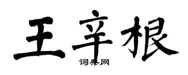 翁闓運王辛根楷書個性簽名怎么寫