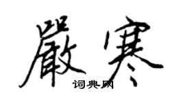 王正良嚴寒行書個性簽名怎么寫