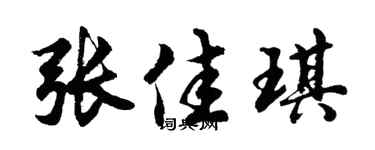 胡問遂張佳琪行書個性簽名怎么寫