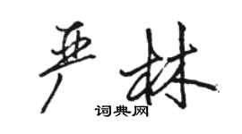 駱恆光嚴林行書個性簽名怎么寫