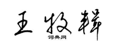 梁錦英王牧輯草書個性簽名怎么寫