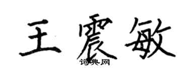 何伯昌王震敏楷書個性簽名怎么寫