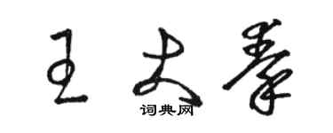 駱恆光王大秦草書個性簽名怎么寫