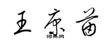 梁錦英王康苗草書個性簽名怎么寫