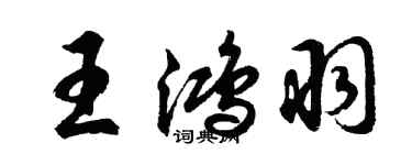 胡問遂王鴻羽行書個性簽名怎么寫