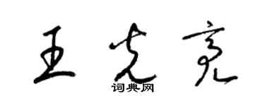 梁錦英王光亮草書個性簽名怎么寫