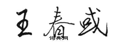 駱恆光王春或行書個性簽名怎么寫