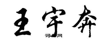 胡問遂王宇奔行書個性簽名怎么寫