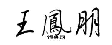 王正良王鳳朋行書個性簽名怎么寫