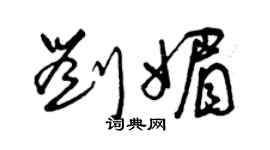曾慶福劉媚草書個性簽名怎么寫
