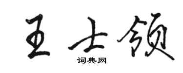 駱恆光王士領行書個性簽名怎么寫