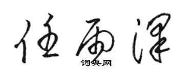 駱恆光任雨澤草書個性簽名怎么寫