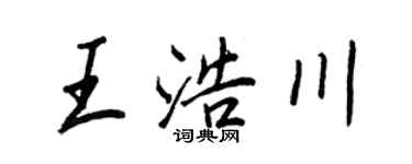 王正良王浩川行書個性簽名怎么寫