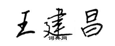王正良王建昌行書個性簽名怎么寫