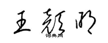 梁錦英王顏明草書個性簽名怎么寫