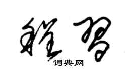 朱錫榮程習草書個性簽名怎么寫