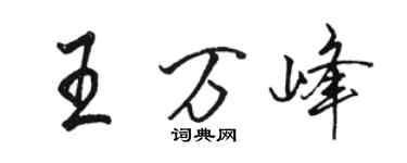 駱恆光王萬峰行書個性簽名怎么寫