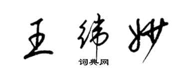 梁錦英王緯妙草書個性簽名怎么寫