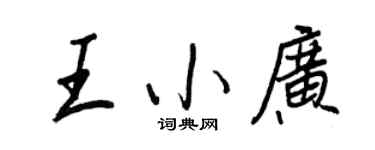 王正良王小廣行書個性簽名怎么寫