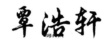 胡問遂覃浩軒行書個性簽名怎么寫