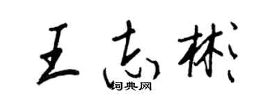 王正良王志彬行書個性簽名怎么寫