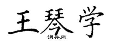 丁謙王琴學楷書個性簽名怎么寫