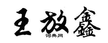 胡問遂王放鑫行書個性簽名怎么寫