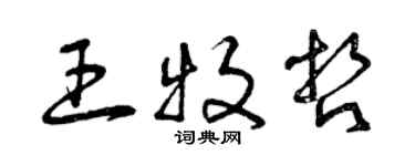 曾慶福王牧哲草書個性簽名怎么寫