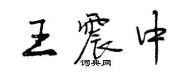 曾慶福王震中行書個性簽名怎么寫