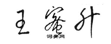 駱恆光王蜜升草書個性簽名怎么寫