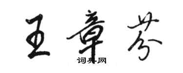 駱恆光王章芬行書個性簽名怎么寫