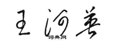 駱恆光王河英草書個性簽名怎么寫