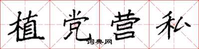 袁強植黨營私楷書怎么寫