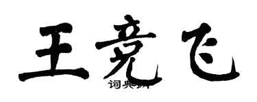 翁闓運王競飛楷書個性簽名怎么寫