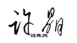 駱恆光許晶草書個性簽名怎么寫