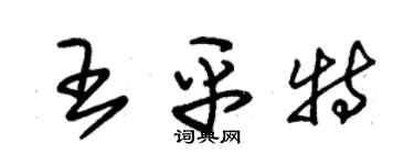 朱錫榮王平特草書個性簽名怎么寫