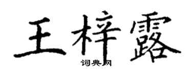 丁謙王梓露楷書個性簽名怎么寫