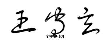 曾慶福王守玄草書個性簽名怎么寫