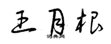 曾慶福王月根草書個性簽名怎么寫
