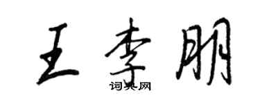 王正良王李朋行書個性簽名怎么寫