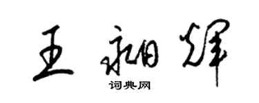 梁錦英王昶輝草書個性簽名怎么寫