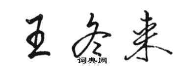 駱恆光王冬來行書個性簽名怎么寫
