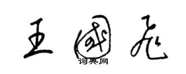 梁錦英王國飛草書個性簽名怎么寫