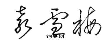 駱恆光袁雪梅草書個性簽名怎么寫