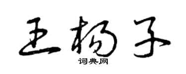 曾慶福王楊子草書個性簽名怎么寫